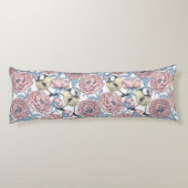 Coussins Longs Fleurs de pivoines et oiseaux (Dos)