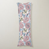 Coussins Longs Fleurs de pivoines et oiseaux (Devant (Vertical))