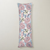 Coussins Longs Fleurs de pivoines et oiseaux (Dos (Vertical))