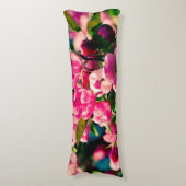 Coussins Longs Fleurs de pomme de crabe rose (Devant (Vertical))