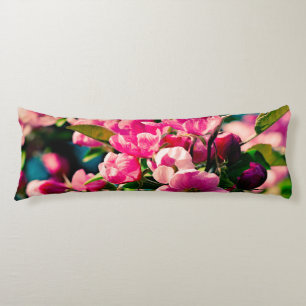 Coussins Longs Fleurs de pomme de crabe rose
