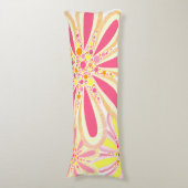 Coussins Longs Fleurs de printemps jaune et rose (Devant (Vertical))
