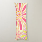 Coussins Longs Fleurs de printemps jaune et rose (Dos (Vertical))