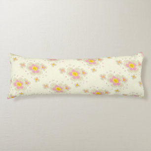 Coussins Longs Fleurs de printemps (rose/jaune)