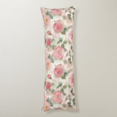 Coussins Longs Fleurs de roses roses (Dos (Vertical))