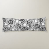 Coussins Longs Fleurs de soleil et ailerons en noir et blanc (Dos)