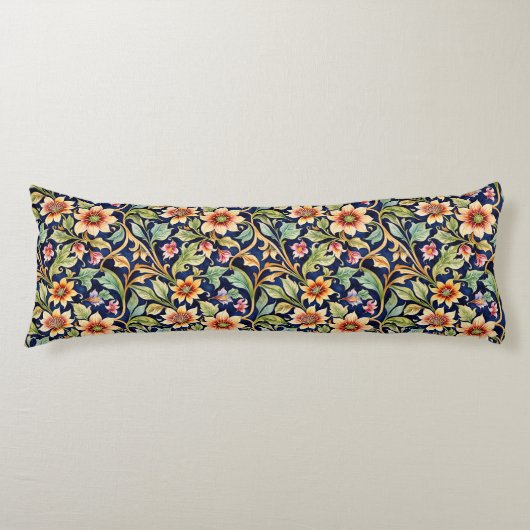 Coussins Longs Fleurs de style islamiste doré (Devant)