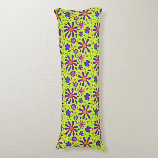 Coussins Longs Fleurs de style MOD sur Peridot Green (Devant (Vertical))