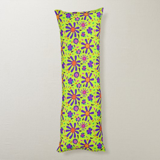 Coussins Longs Fleurs de style MOD sur Peridot Green (Dos (Vertical))