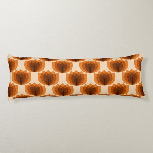 Coussins Longs Fleurs de tulipe orange rétro (Dos)
