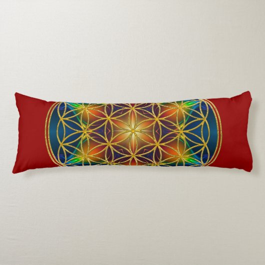 Coussins Longs FLEURS DE VIE - Fleur fractale 1 (Devant)
