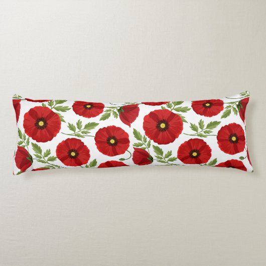 Coussins Longs Fleurs d'été joyeuses floraison de pavot (Dos)