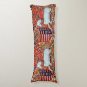 COUSSINS LONGS FLEURS D'IMAGINAIRES UNICORNES ET MÉDIÉVAUX, MOTIF (Devant (Vertical))