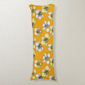 Coussins Longs Fleurs d'orchidées jaune et blanc (Devant (Vertical))