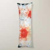 Coussins Longs Fleurs d'oreiller du corps Cubiste noir blanc (Dos (Vertical))