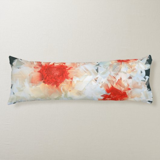 Coussins Longs Fleurs d'oreiller du corps Cubiste noir blanc (Devant)