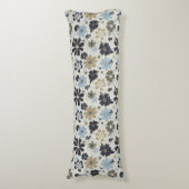 Coussins Longs Fleurs élégantes Motif Floral Bleu Tan (Devant (Vertical))