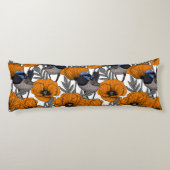 Coussins Longs Fleurs et fleurs de pavot orangé 2 (Dos)