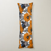 Coussins Longs Fleurs et fleurs de pavot orangé 2 (Dos (Vertical))
