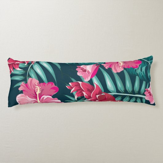 Coussins Longs Fleurs exotiques roses (Dos)