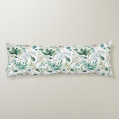 Coussins Longs Fleurs Florales Blanches Feuillage Eucalyptus Élég (Dos)