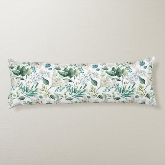 Coussins Longs Fleurs florales blanches Verdure Eucalyptus Élégan (Dos)