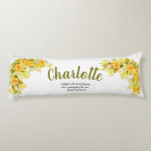 Coussins Longs Fleurs jaunes et oranges élégantes (Dos)