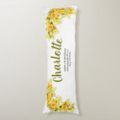 Coussins Longs Fleurs jaunes et oranges élégantes (Devant (Vertical))