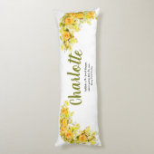 Coussins Longs Fleurs jaunes et oranges élégantes (Dos (Vertical))