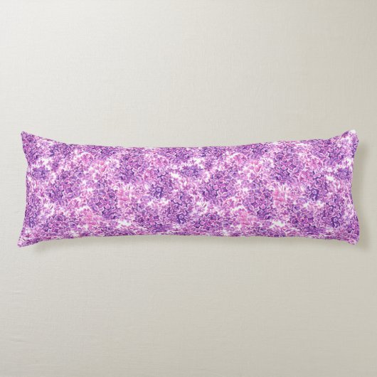 Coussins Longs Fleurs lilas rose aquarelle (Devant)