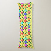 Coussins Longs Fleurs ludiques sur citron (Devant (Vertical))
