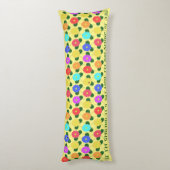 Coussins Longs Fleurs ludiques sur citron (Dos (Vertical))