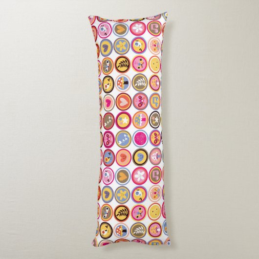 Coussins Longs fleurs mignonnes, oiseaux, motif de coeurs (Dos (Vertical))