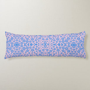 Coussins Longs Fleurs minuscules Motif.Bleu 02.b Rose BG