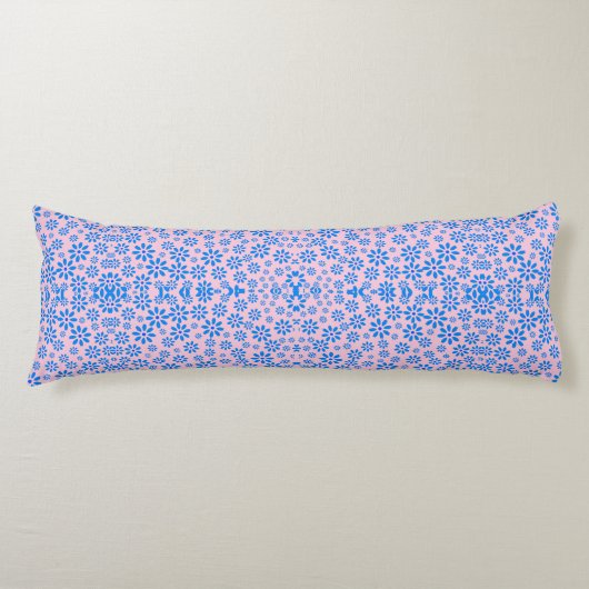 Coussins Longs Fleurs minuscules Motif.Bleu 02.b Rose BG (Devant)