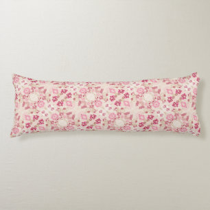 Coussins Longs Fleurs modernes roses mignonnes motif
