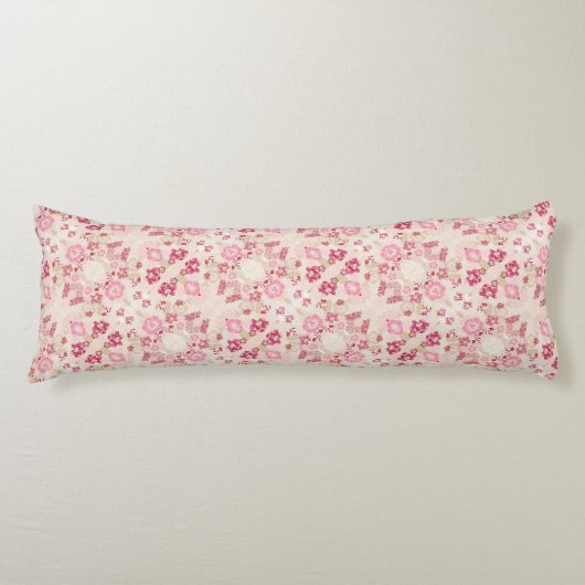 Coussins Longs Fleurs modernes roses mignonnes motif (Devant)
