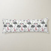 Coussins Longs Fleurs motifs roses flamingo sans coutures, feuill (Dos)