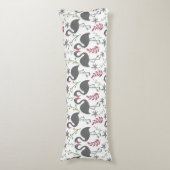 Coussins Longs Fleurs motifs roses flamingo sans coutures, feuill (Devant (Vertical))