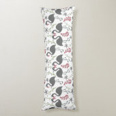 Coussins Longs Fleurs motifs roses flamingo sans coutures, feuill (Dos (Vertical))