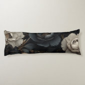 Coussins Longs Fleurs noires et blanches (Dos)