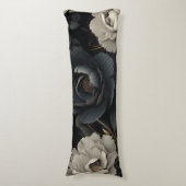 Coussins Longs Fleurs noires et blanches (Devant (Vertical))