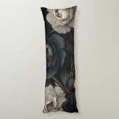 Coussins Longs Fleurs noires et blanches (Dos (Vertical))