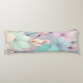 Coussins Longs Fleurs pastel et Feuilles sur Arrière - plan viole (Dos)