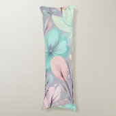 Coussins Longs Fleurs pastel et Feuilles sur Arrière - plan viole (Devant (Vertical))