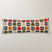 Coussins Longs Fleurs rétro groovy de style moderne du milieu du (Dos)