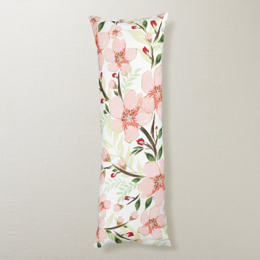 Coussins Longs Fleurs roses (Dos (Vertical))