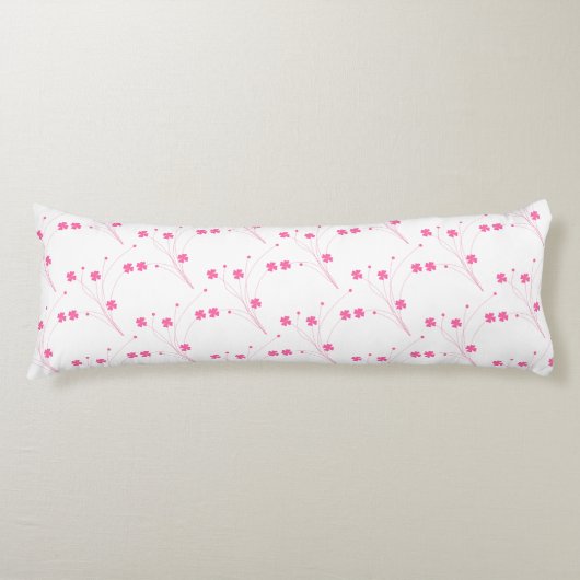 Coussins Longs Fleurs roses Bubblegum, Petite impression Florale (Devant)