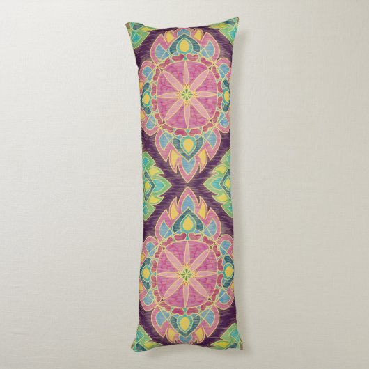 Coussins Longs Fleurs roses dans le jardin (Dos (Vertical))