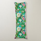 Coussins Longs Fleurs roses florales élégantes motif monogramme b (Devant (Vertical))